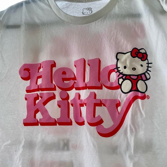 White Hello Kitty short sleeved cotton tshirt - Picture 3 of 4